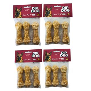 Kit 4 Pacote Ossinho Petisco Dip Dog Natural Sabor Frango numero 4 em Oferta na Shopee