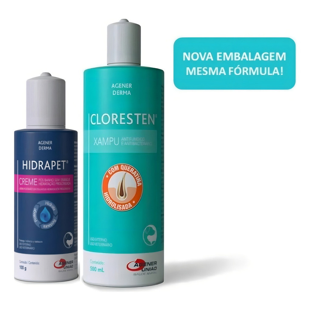 Shampoo Antifúngico E Antibacteriano Cloresten 500ml Para Cães E Gatos ...