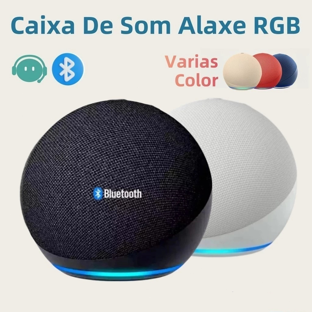 Caixa de som Echo Dot 5ª Geração Original Alaxe | Caixa de Som com Envio Imediato Omni