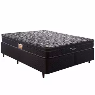 Cama Box Queen Size Herval Troya, Molas Bonnel, 59x158x198 cm em Oferta na Shopee