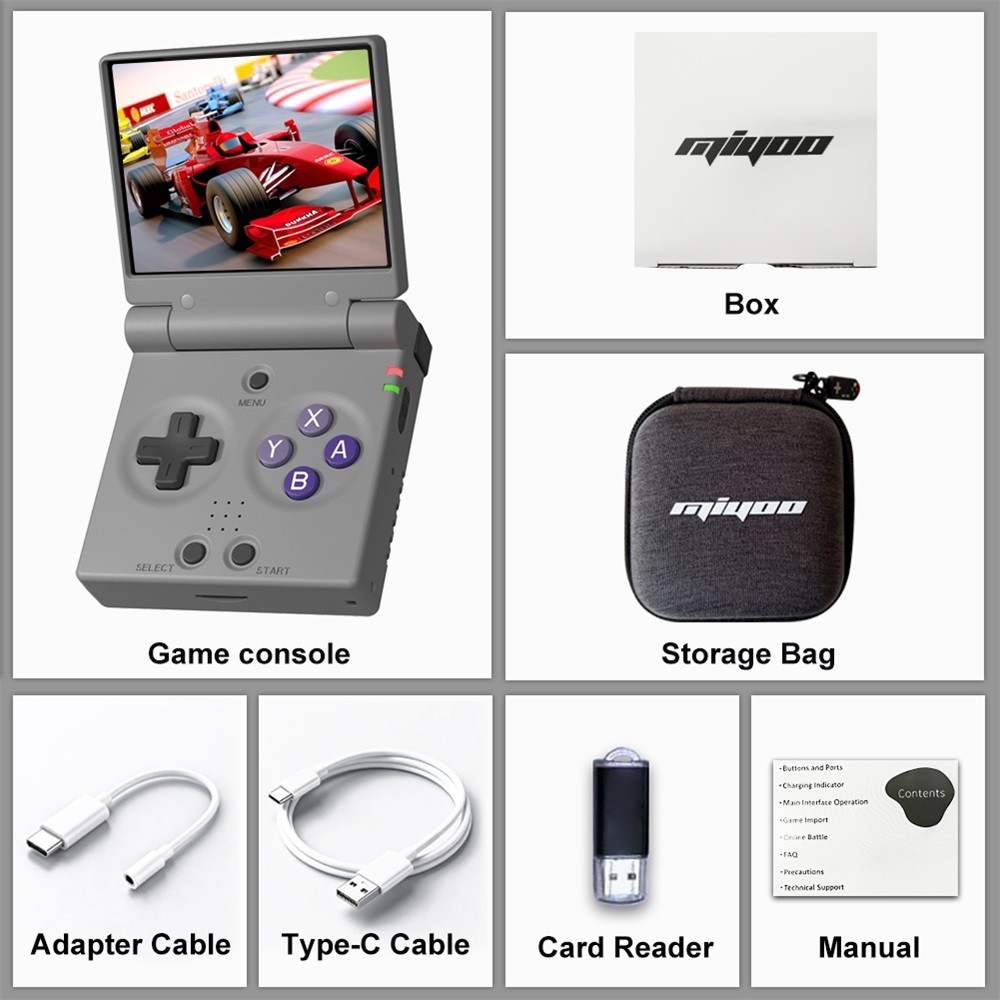 MIYOO Mini Flip Retro Console De Jogos Portátil Com Nova Dobradiça
