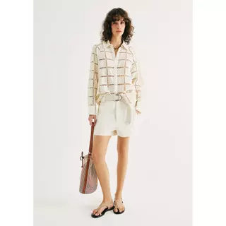 Shorts Feminino Em Sarja Cintura Média em Oferta na Shopee