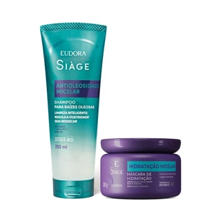 Combo Siàge Micelar: Shampoo Antioleosidade 250ml + Máscara Capilar 250g em Oferta na Shopee