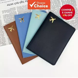Carteira De Viagem Porta-Passaporte De Couro PU – Capa Para Vários Cartões Documentos em Oferta na Shopee