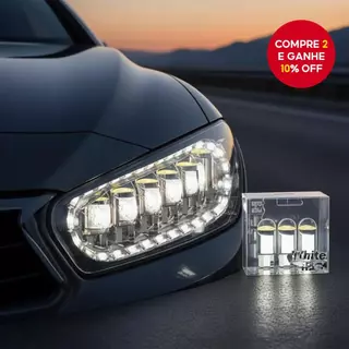 Conjunto de 10 Lâmpadas LED COB T10 W5W 168 501 2825 para Estacionamento e Porta Lateral de Veículos em Oferta na Shopee