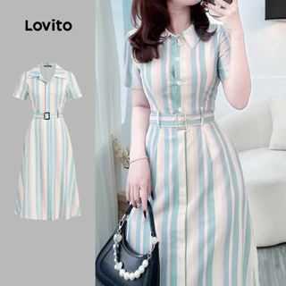 Lovito Vestido Casual Geométrico de Primavera/verão para mulheres L154ED627 em Oferta na Shopee