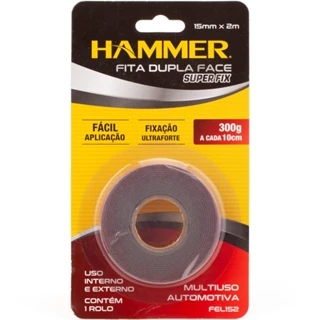 Fita dupla face multiuso automotiva 15mm x 2m - FEL-152 - Hammer em Oferta na Shopee