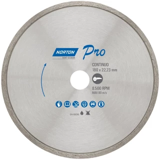 Disco diamantado segmentado 180x22,23mm porcelanato - Norton em Oferta na Shopee