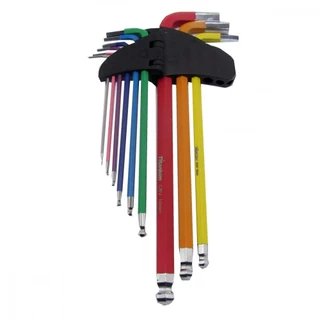 Jogo de chave allen abaulada longa 1,5 a 10 mm 9 peças Colors - 08045 Titanium em Oferta na Shopee