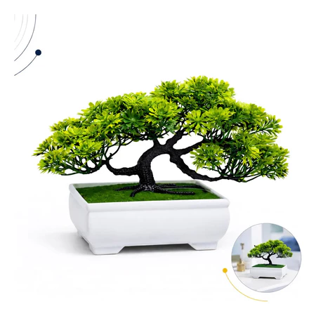Mini Árvore Bonsai Realista + Vaso