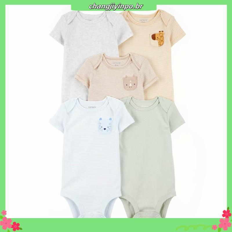 kit body manga curta 5 peças carters bebê menino importado USA em Oferta na Shopee