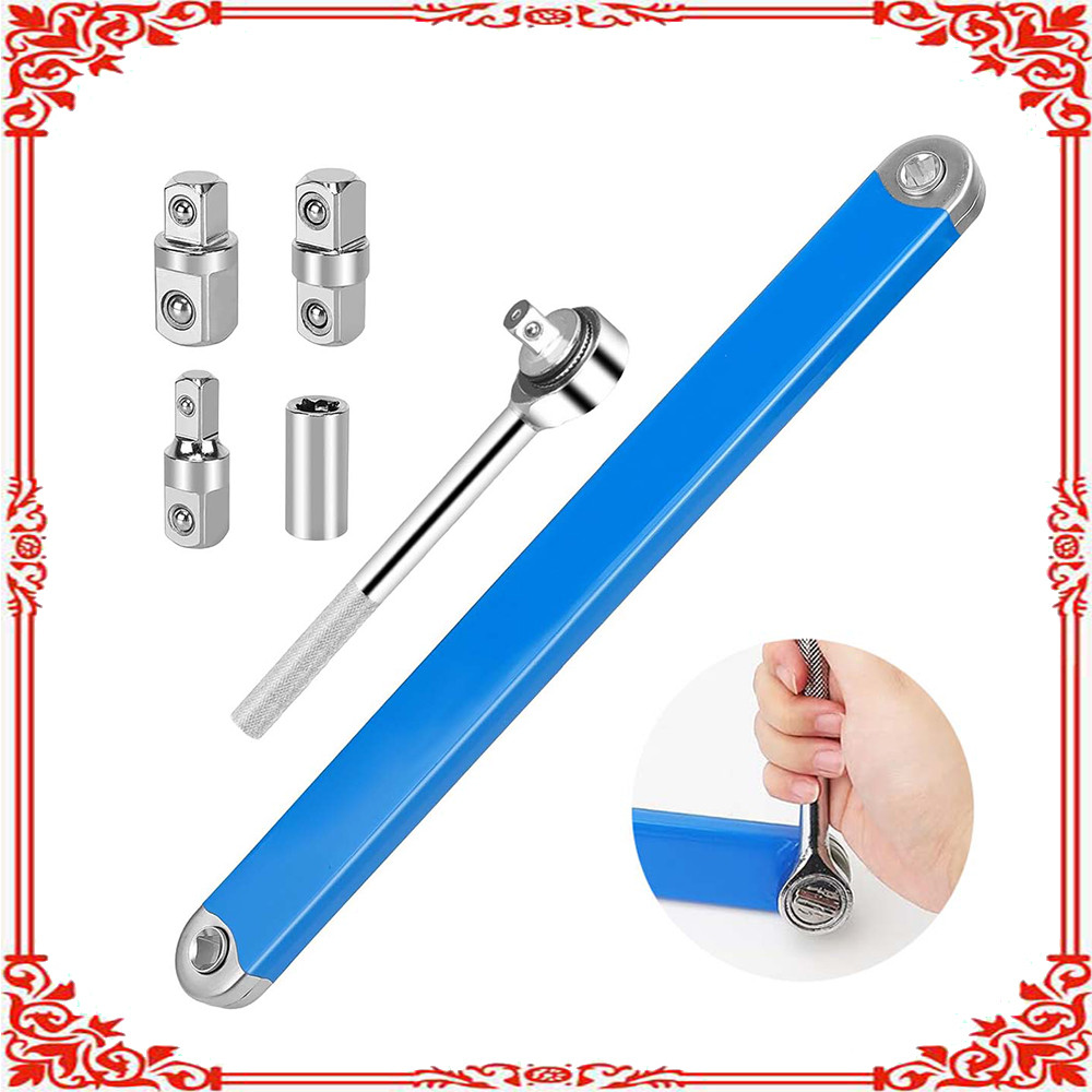 Conjunto de 6 peças de chave de extensão Offline (1 chave de extensão + 4 adaptadores + 1 chave de catraca) Aço 45#