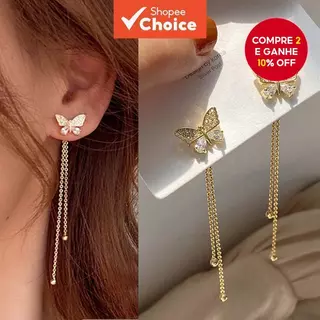 Brincos De Borla De Strass Borboleta Pérola Coração Joias Penduradas Para Mulheres em Oferta na Shopee