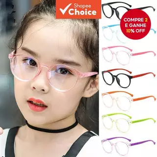 Óculos Redondos Anti-Radiação Para Crianças De 3 A 12 Anos , Armação De Silicone , Proteção Os Olhos em Oferta na Shopee