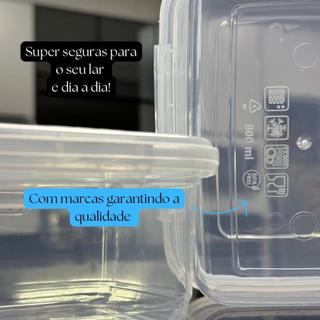 Kit Conjunto 10 Marmitas 800ml com travas Herméticas Transparente Reutilizáveis Livre de BPA — foto 4 — Achou Levou Brasil
