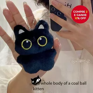 Chaveiro de Gato Preto Fofo, Brinquedo de Pelúcia, Pêndulo para Mochila, Decoração, Presente para Aniversário. em Oferta na Shopee