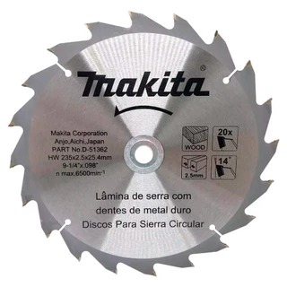 Disco de serra metal duro 235 x 25,4 x 20 Dentes - D-51362 - Makita em Oferta na Shopee