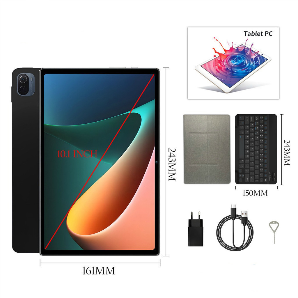 Tablet 10.1” HD + Teclado Bluetooth Capa 2 em 1 WiFi Android Tela