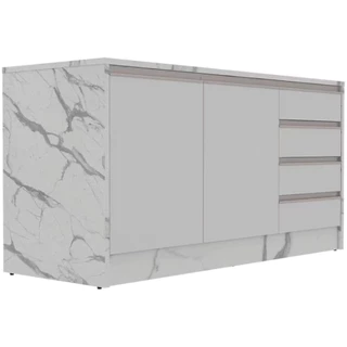 Bancada Bartira Gourmet 2 Portas 4 Gavetas e 1 Prateleira em Oferta na Shopee