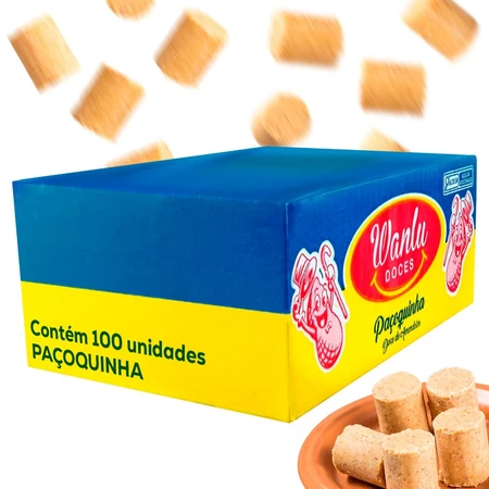 🥜 Caixa Paçoca Rolha 100 unidades - Wanlu