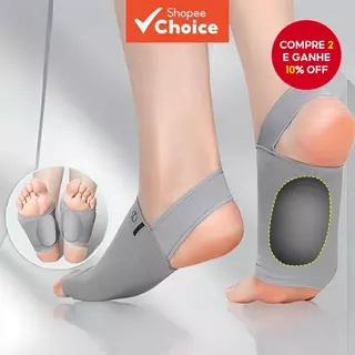 1 Par De Palmilhas De Suporte De Arco , Correção De Pé Plano , Design De Alça De Silicone Para Massagem Aprimorada Nos P em Oferta na Shopee