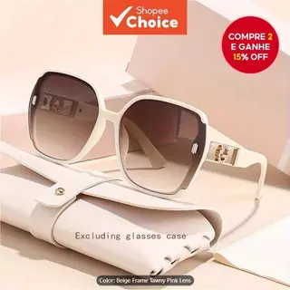 Óculos de sol grandes com proteção UV, moda minimalista, unissex, acessório em tendência. em Oferta na Shopee