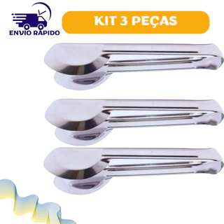 Kit 3 Pegadores Universal de Saladas Salgados Doces em Inox 29cm