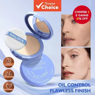 Pó Prensado Facial Para Controle De Óleo , Maquiagem Fosca E Suave Impecável , Acabamento De Longa Duração À Prova D'águ em Oferta na Shopee
