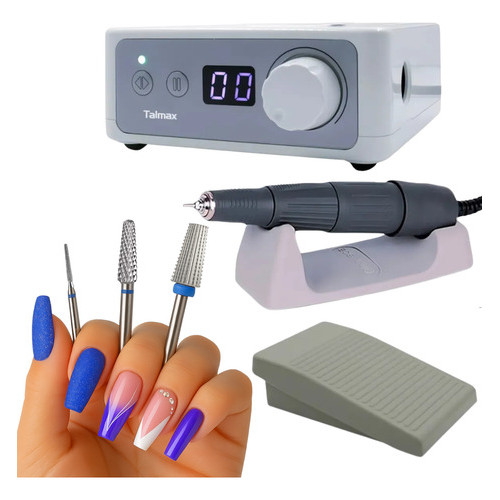 Motor Marathon Lixadeira Eletrica Unhas De Gel Kit 3 Brocas Branco 127 ...