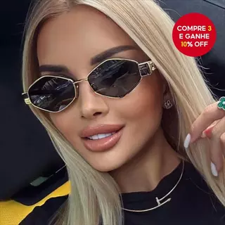 Óculos de Sol 2026 New Y2k com Armação Polygonal Pequena, Óculos Avançados, Estilo Futurista para Garotas ousadas em Oferta na Shopee
