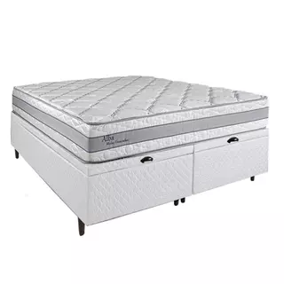 Cama Baú Queen Herval Alba em Molas Ensacadas, 72x158x198 cm em Oferta na Shopee
