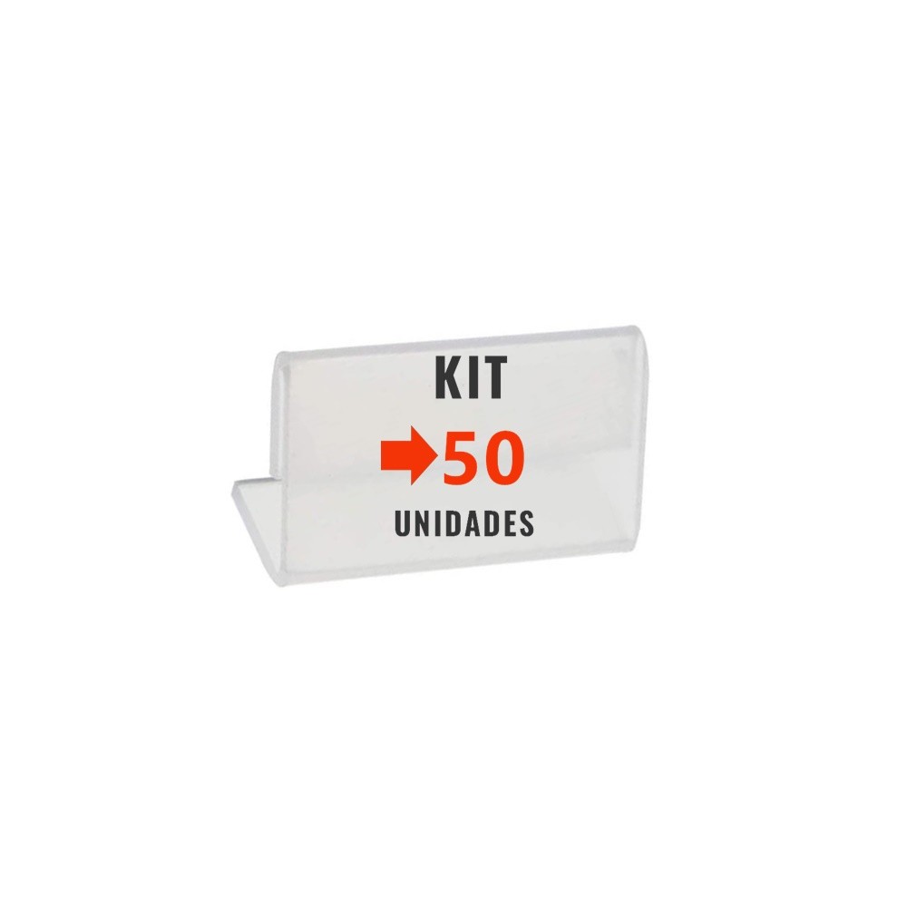Kit com 50 Display Expositor 5x3cm Acrílico Porta Preço Etiq