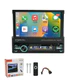 Central Multimídia 1 DIN 7” Retrátil Bluetooth GPS USB Câmera de Ré MP5 CarPlay marisa
