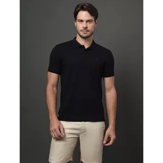 Polo Masculina Slim Meia Malha Pima Calvin Klein - Preto em Oferta na Shopee
