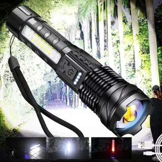 Lanterna Supe Brilhante 7 Modos Zoom Luz alta Forte Para Ambiente Externo