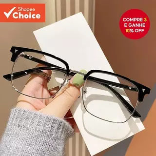 Óculos Fotocromáticos De Luz Azul , Armação Quadrada De Metal Para Computador , Lente Substituível Unissex em Oferta na Shopee