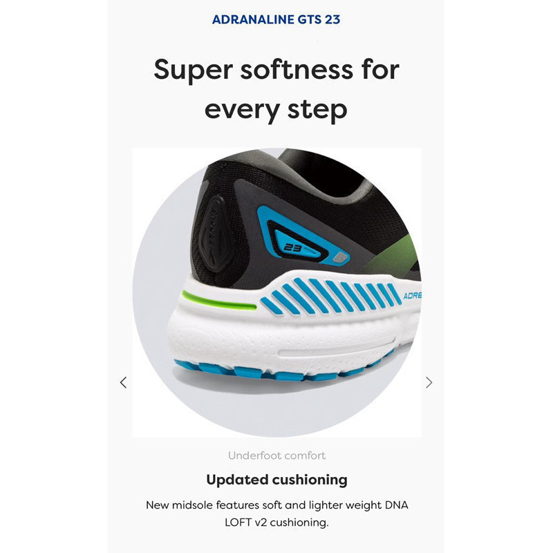 Tênis de Corrida Masculino POCM Brooks Adrenaline GTS 23 com Suporte de ...