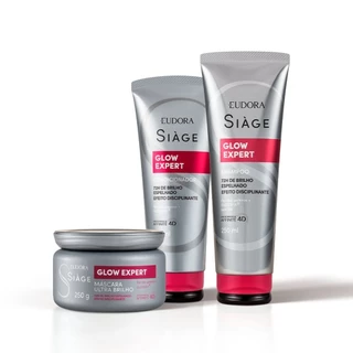 Eudora Kit Siàge Glow Expert: Shampoo 250ml + Condicionador 200ml + Máscara Capilar 250g em Oferta na Shopee