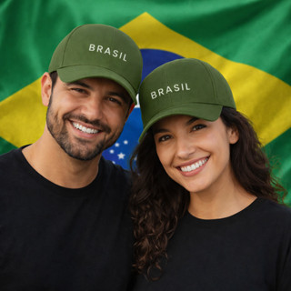 Boné Brasil Seleção Brasileira de Futebol Estampado Várias Cores Com Regulágem em Oferta na Shopee