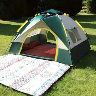 Barraca portátil de 200x210x135cm Barraca de acampamento dupla à prova d'água para 4 pessoas em Oferta na Shopee