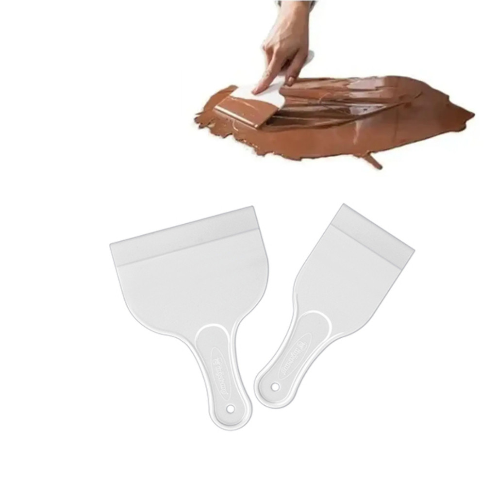 Kit 2 Espátulas De Confeiteiro Plástico Temperar Chocolate C