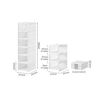 Caixa De Sapato Dobrável Armazenamento 3 Camada E 6 Camadas Transparentes Sapateira Empilhável em Oferta na Shopee