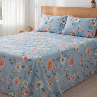 Kit Lençol 3 Pçs Percal 500 Fios Casal Toque de Algodão 2 Porta Travesseiro em Oferta na Shopee