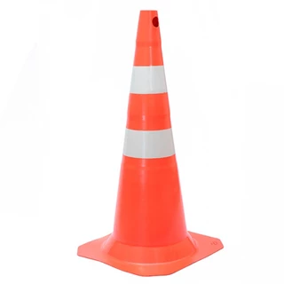 Cone plástico para sinalização 75 cm com 2 faixas RM-41 em Oferta na Shopee