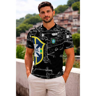 Camisa Seleção Do Brasil Copa do Mundo CM20 Camiseta Preta com Branco Favela Quebrada em Oferta na Shopee