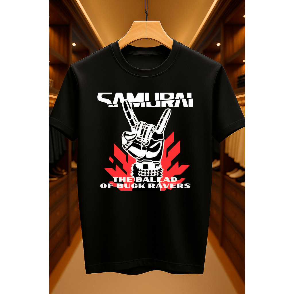 Camiseta Samurai Cyberpunk Buck Johnny Silv Unissex 100% Algodão - Masculino e Feminino | Casual, Streetwear, Plus Size,