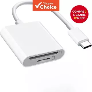 Leitor De Cartão SD Tipo C TF 2 Em 1 Adaptador De Hub OTG Divisor USB Para Câmera De Telefone Laptop em Oferta na Shopee