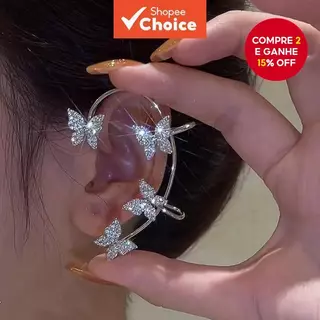 Punhos De Orelha De Borboleta Sem Piercing Para Mulheres , Joias De Festa Elegantes E Brilhantes , Presente em Oferta na Shopee