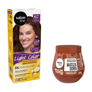 Kit Chocolate Light Color 6.7 + Máscara Matizadora #todecacho 300g em Oferta na Shopee