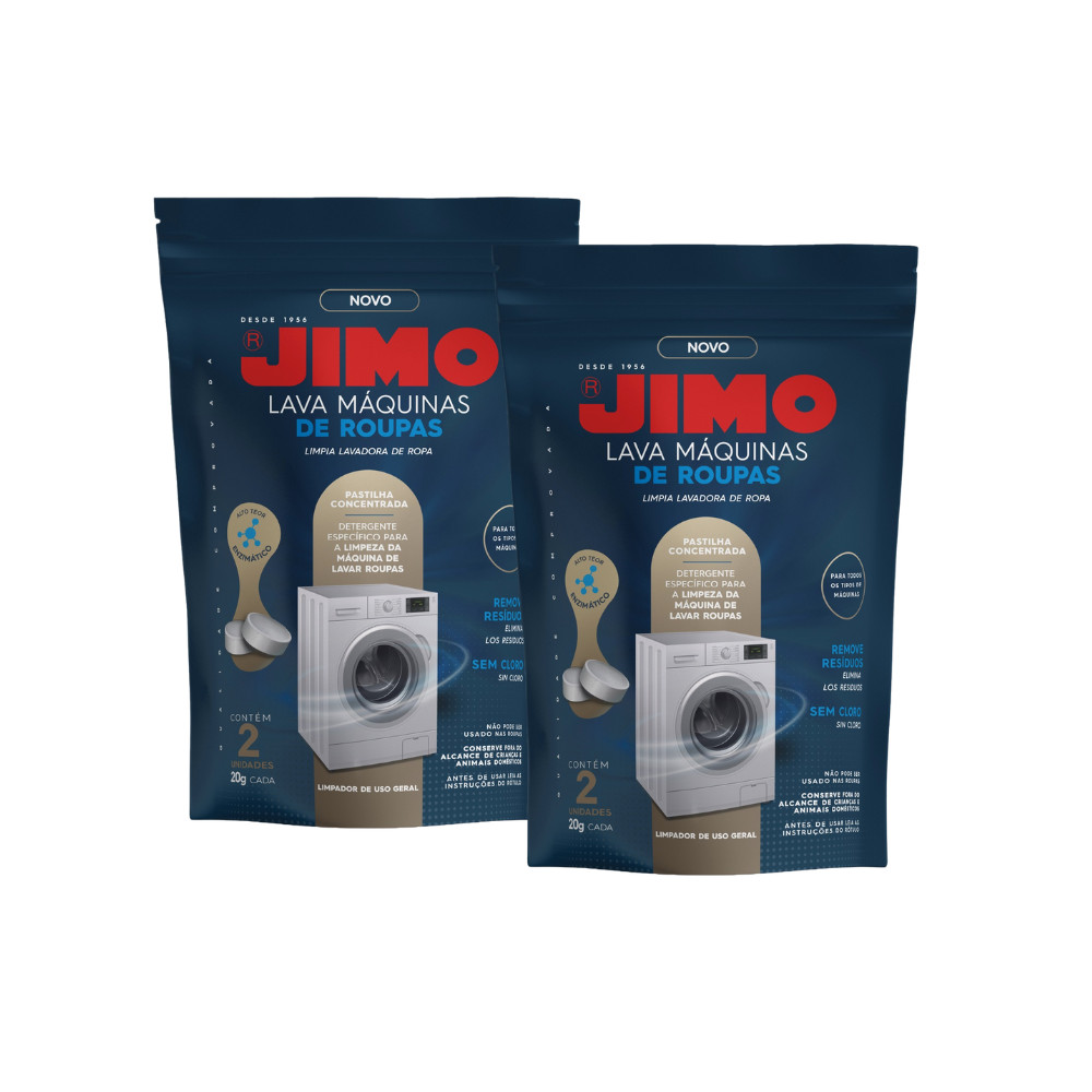Kit 2 Jimo Lava Máquinas de Roupas Limpeza Interna Elimina Resíduos e ...